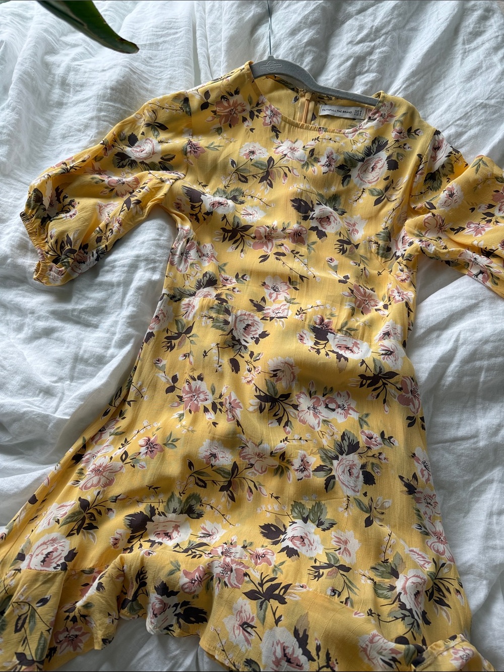 Faithfull the Brand Yellow Floral Jasmine Dress Size 4 - Picture 3 of 8